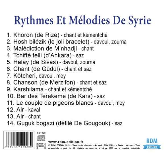, Rythmes et mélodies de Syrie - Patrimoine de la musique traditionnelle du monde, Musiques du monde, Maghreb,...