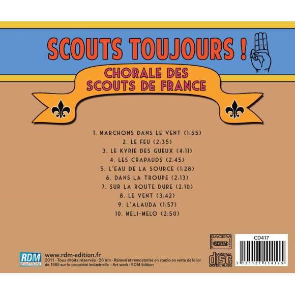 Chorale des scouts de France, Scouts toujours !, Chansons & comptines, Musique de genre, Enfance, RDM-Edition, Musique