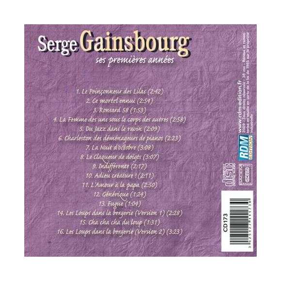 Gainsbourg, Serge, Serge Gainsbourg, ses premières années, Variétés françaises, RDM-Edition, Musique