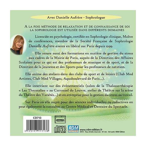 Aufrère, Danielle, Sophrologie : sophronisation et relaxation à thèmes Vol. 2, Relaxation & new age, RDM-Edition, Musique