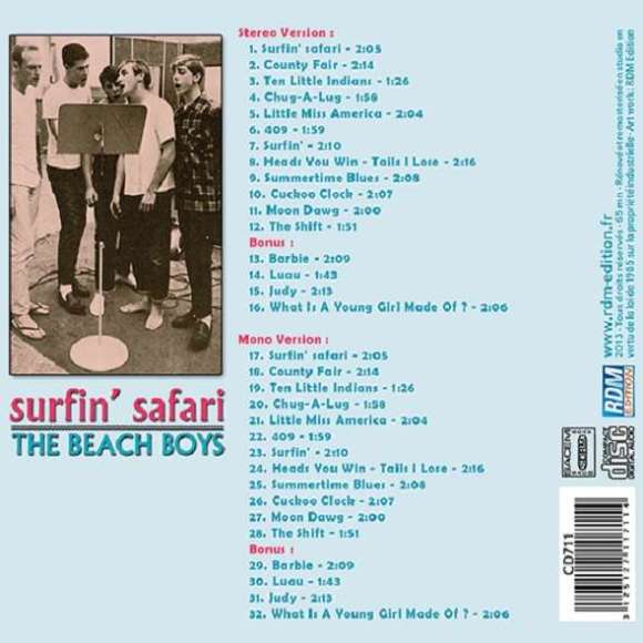 The Beach Boys, Surfin' safari, Variétés internationales, RDM-Edition, Musique