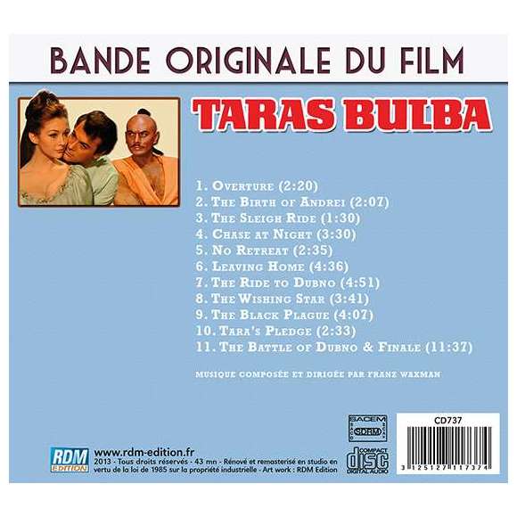 Waxman, Franz, Taras Bulba, BOF & OST, RDM-Edition, Musique