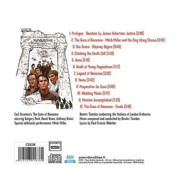 Miller, Mitch, Robertson Justice, James, The Guns of Navarone (Les Canons de Navarone ), BOF & OST, RDM-Edition, Musique
