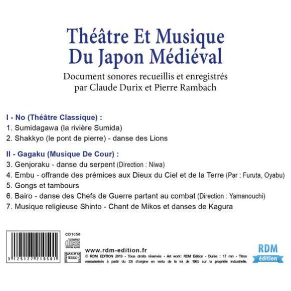 Furuta, Oyabu, Yamanouchi, Niwa, Théâtre et musique du Japon médiéval - Patrimoine de la musique traditionnelle du...