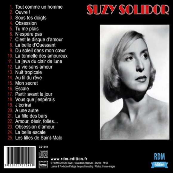 Solidor, Suzy, Tout comme un homme, Variétés françaises, Patrimoine de la chanson française, RDM-Edition, Musique
