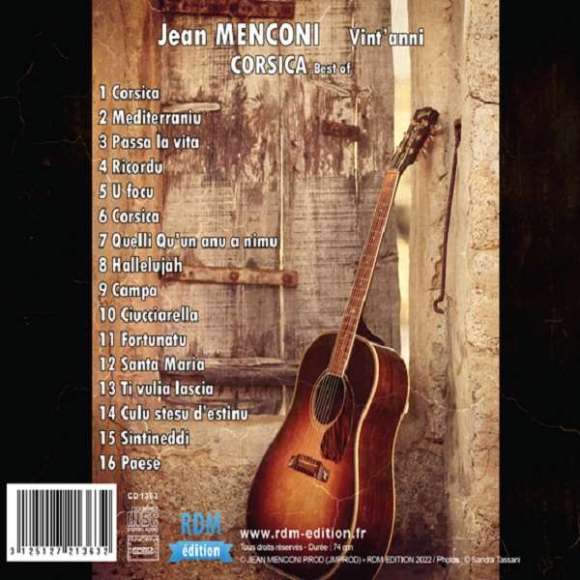 Menconi, Jean, Vint'anni : Corsica best of, Musiques du monde, Variétés françaises, Corse, RDM-Edition, Musique