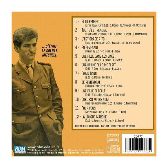 Mitchell, Eddy , Voici Eddy... C'était le soldat Mitchell, Variétés françaises, Rock français, RDM-Edition, Musique