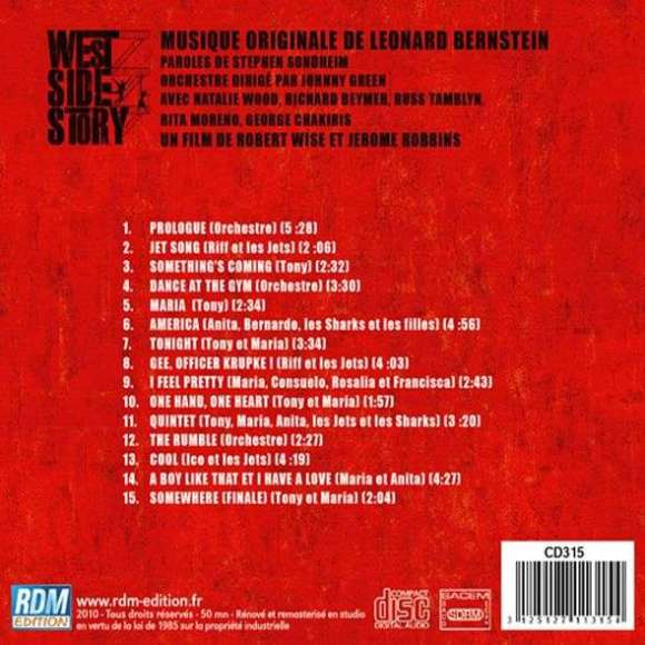 Wood, Natalie, Beymer, Richard, Tamblyn, Russ, Moreno, Rita, Chakiris, George, West side story, BOF & OST, Comédies...
