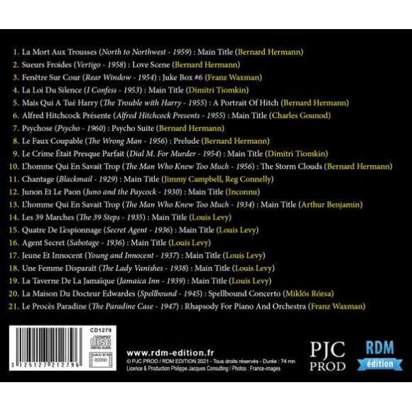 , Musiques des films d'Alfred Hitchcock, BOF & OST, RDM-Edition, Musique