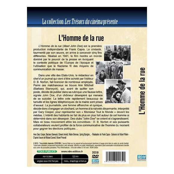 DVD - Film de Frank Capra  en DVD Homme de la rue (L')