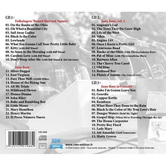 Baez, Joan, Wood, Bill, Alevizos, Ted, Joan Baez 1959-1962, Variétés internationales, Folk, RDM-Edition, Musique