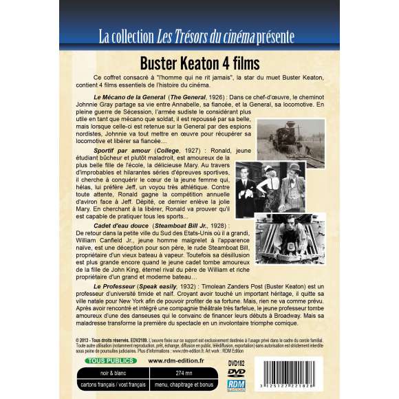 DVD - Film de Buster Keaton, Edward Sedgwick, Donald Crisp, James W. Horne, Charles Reisner en DVD Buster Keaton 4 films -...