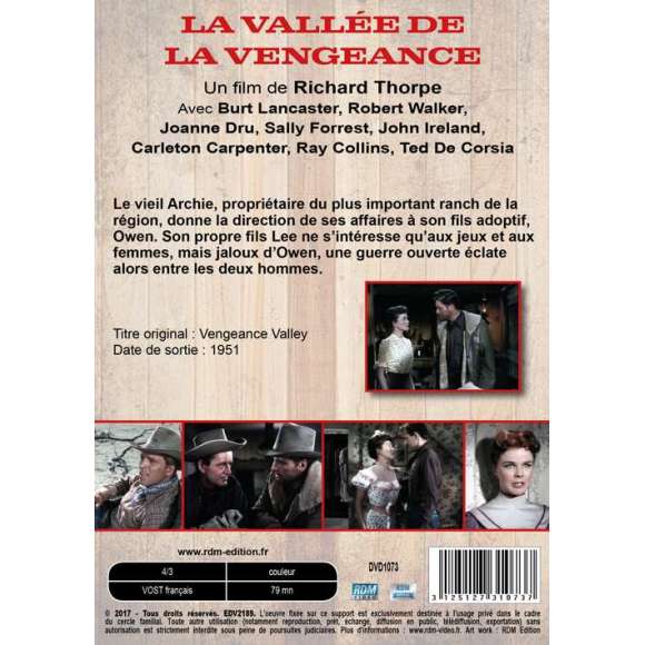 DVD - Film de Richard Thorpe en DVD Vallée de la vengeance (La)