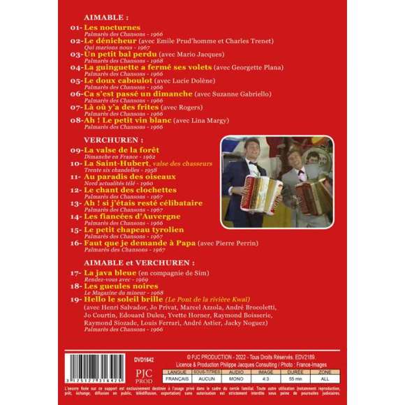 DVD - Film de  en DVD Rois du musette (Les) - Aimable rencontre André Verchuren