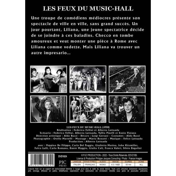 DVD - Film de Federico Fellini, Alberto Lattuada en DVD Feux du music-hall (Les) - Les trésors du cinéma italien