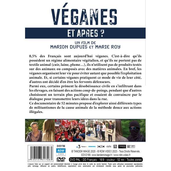 DVD - Film de Marion Dupuis, Marie Roy en DVD Véganes, et après ?