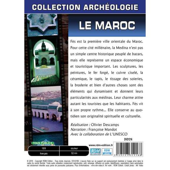 DVD - Film de Olivier Descamps en DVD Collection archéologie - Le Maroc - Fès : promenade dans la Médina