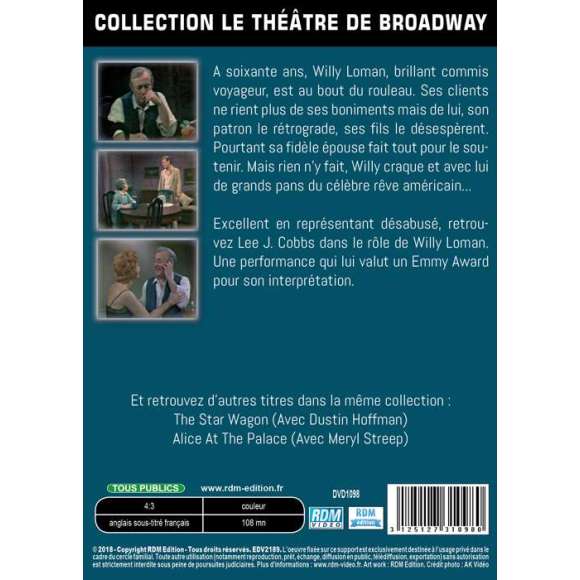 DVD - Film de Alex Segal en DVD Collection le théâtre de Broadway - Death of a Salesman (Mort d'un commis voyageur)