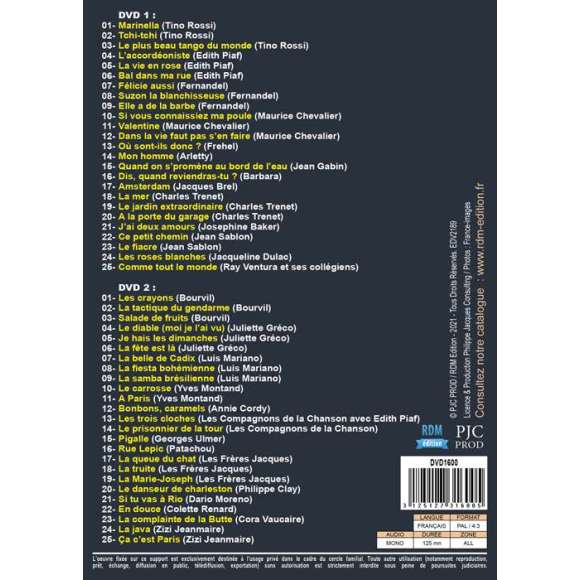 DVD - Film de  en DVD Du caf'conc' au music-hall - 50 chansons