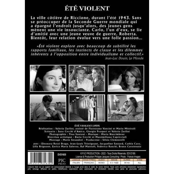 DVD - Film de Valerio Zurlini en DVD Été violent - Les trésors du cinéma italien