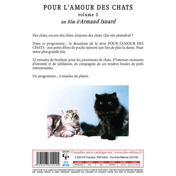 DVD - Film de Armand Isnard en DVD Pour l'amour des chats - Volume 2
