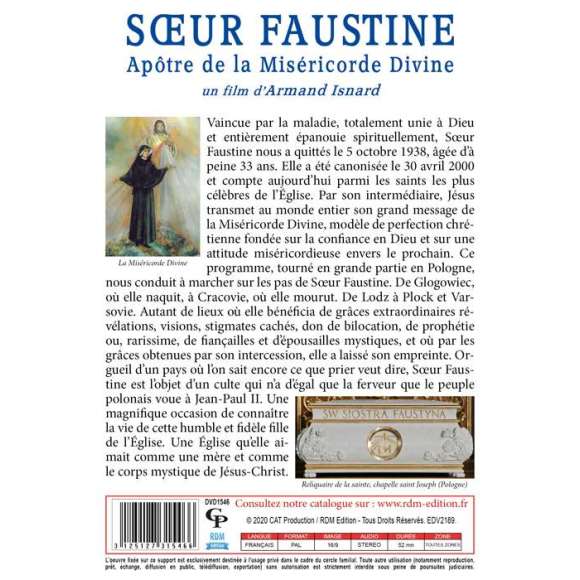 DVD - Film de Armand Isnard en DVD Soeur Faustine - Apôtre de la Miséricorde Divine
