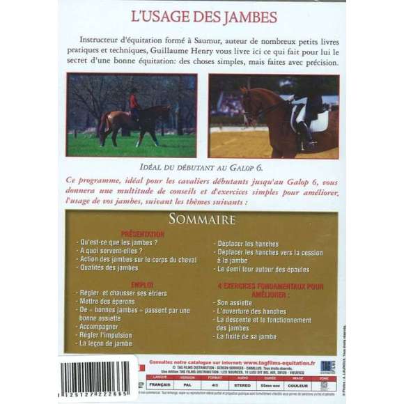 DVD - Film de  en DVD Usage des jambes (L')