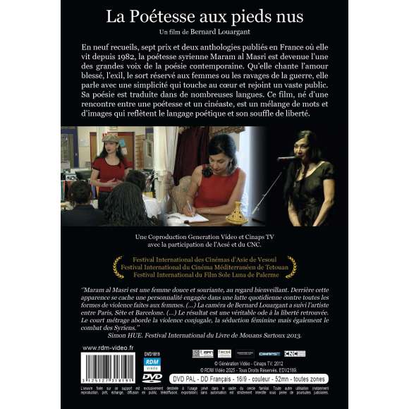 DVD - Film de Bernard Louargant en DVD Poétesse aux pieds nus (La)