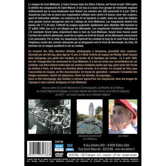 DVD - Film de Anselme Delattre, Guy Delattre en DVD Patriotes de Coat-Mallouen (Les) - L'histoire d'un maquis breton