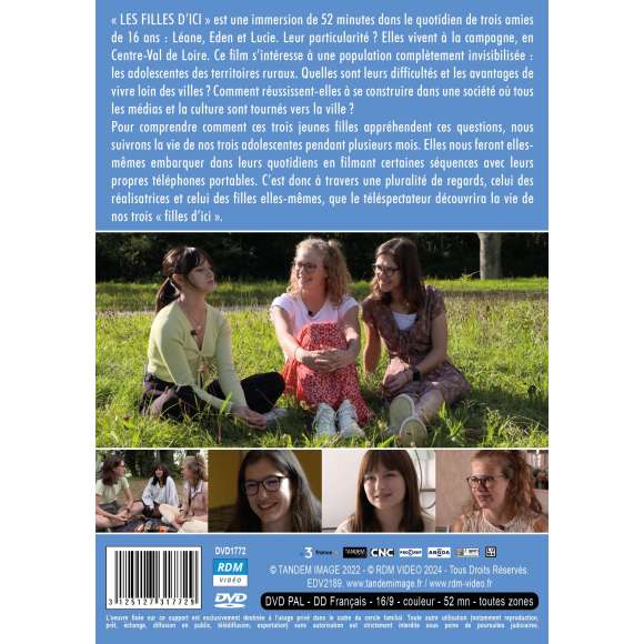 DVD - Film de Marie Roy, Marion Dupuis en DVD Filles d'ici (Les) - Le quotidien de 3 adolescentes d'un territoire rural