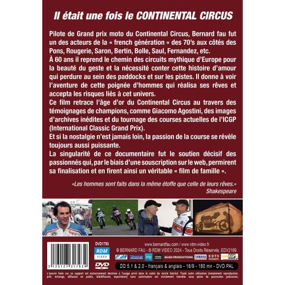 DVD - Film de Bernard Fau en DVD Il était une fois le Continental Circus