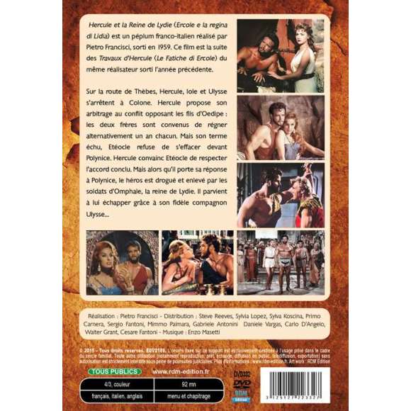 DVD - Film de Pietro Francisci en DVD Hercule et la Reine de Lydie - Les Classiques du Péplum