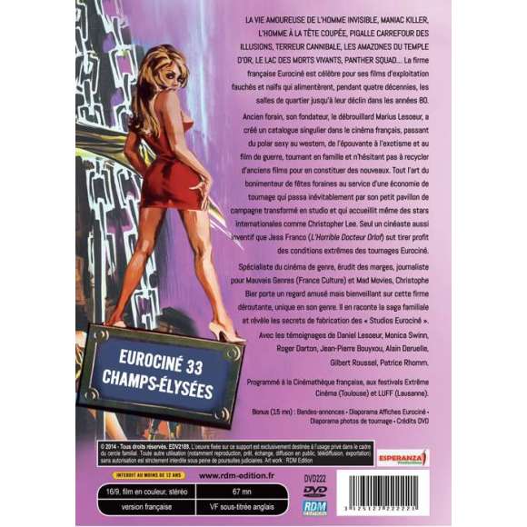 DVD - Film de Christophe Bier en DVD Eurociné 33 Champs-Elysées