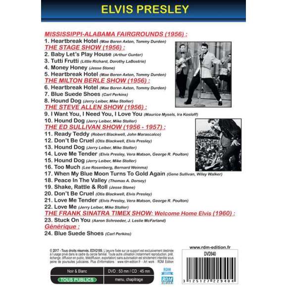 DVD - Film de  en DVD Elvis Presley - Live in the 50's & On Television - DVD + CD