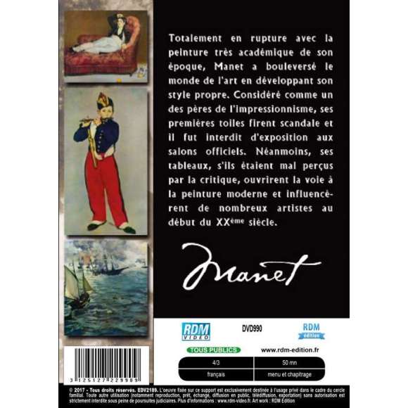 DVD - Film de  en DVD Collection les grands peintres - Edouard Manet