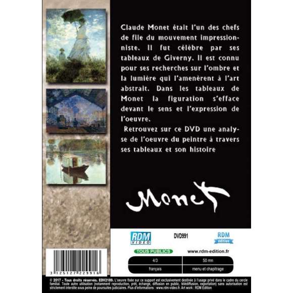 DVD - Film de  en DVD Collection les grands peintres - Claude Monet