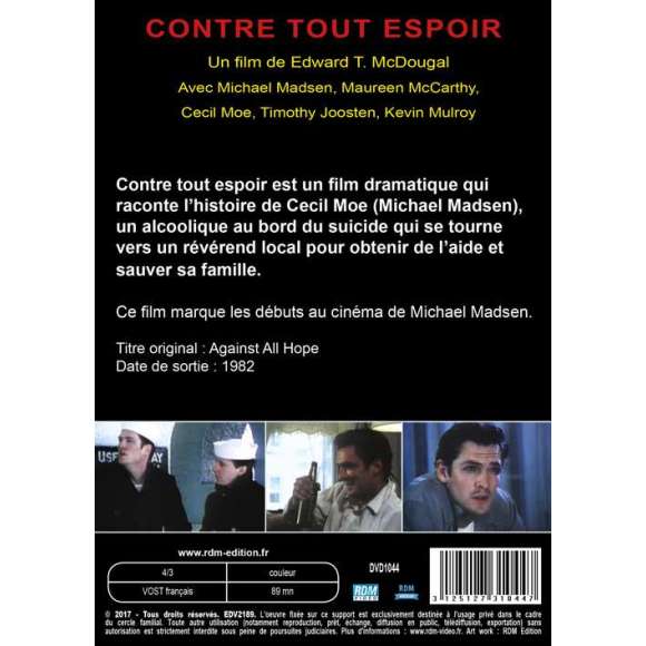 DVD - Film de Edward T. McDougal en DVD Contre tout espoir