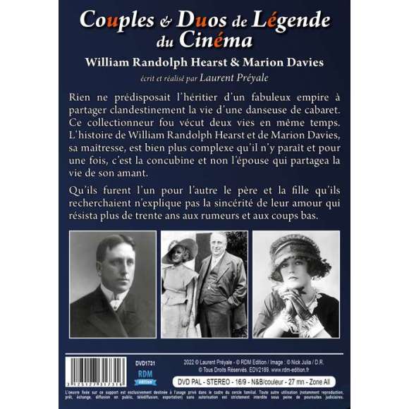 DVD - Film de Laurent Préyale en DVD Couples & Duos de Légende du Cinéma - William Randolph Hearst & Marion Davies