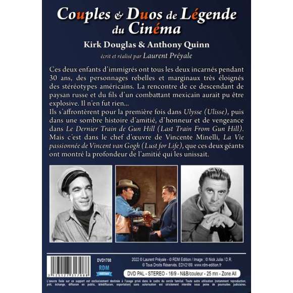 DVD - Film de Laurent Préyale en DVD Couples & Duos de Légende du Cinéma - Kirk Douglas & Anthony Quinn