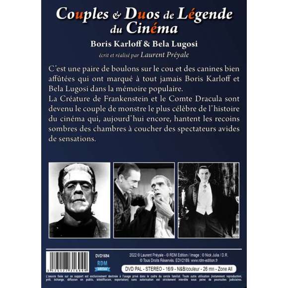 DVD - Film de Laurent Préyale en DVD Couples & Duos de Légende du Cinéma - Boris Karloff & Bela Lugosi