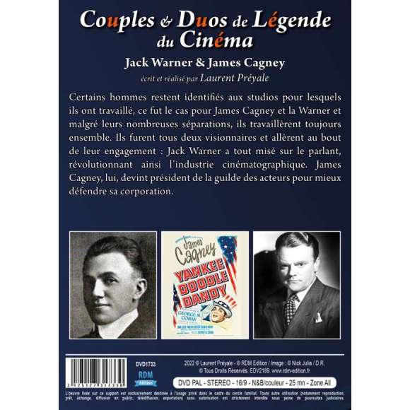 DVD - Film de Laurent Préyale en DVD Couples & Duos de Légende du Cinéma - Jack Warner & James Cagney