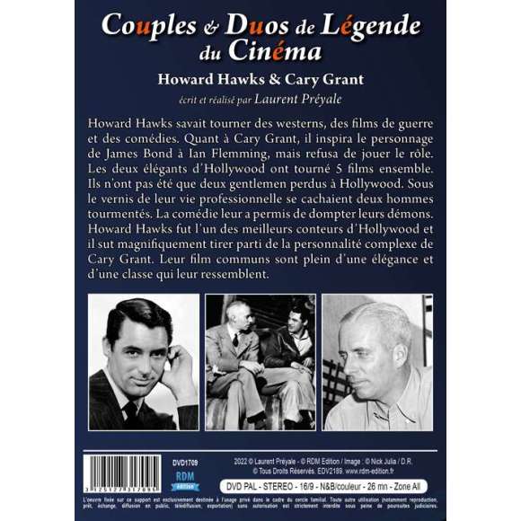 DVD - Film de Laurent Préyale en DVD Couples & Duos de Légende du Cinéma - Howard Hawks & Cary Grant