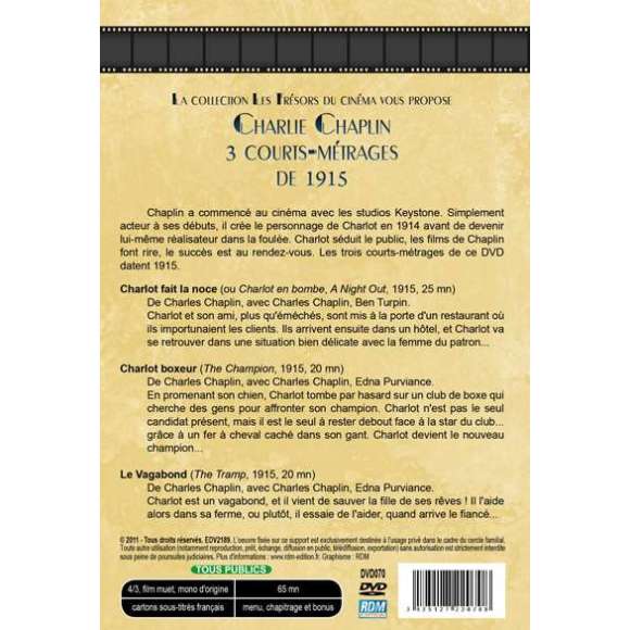 DVD - Film de Charles Chaplin en DVD Charlie Chaplin - Premiers courts-métrages - Volume 3 - 1915