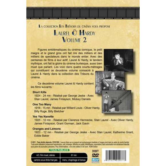 DVD - Film de George Jeske, Willard Louis, Clarence Hennecke, Stan Laurel en DVD Laurel & Hardy - Volume 2