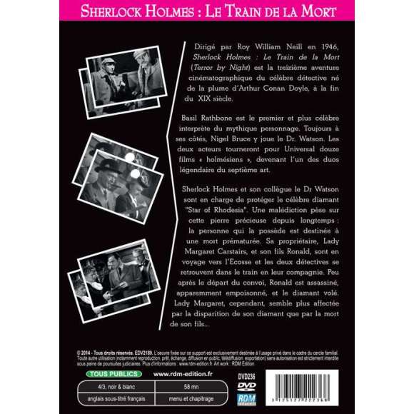 DVD - Film de Roy William Neill en DVD Sherlock Holmes : le train de la mort
