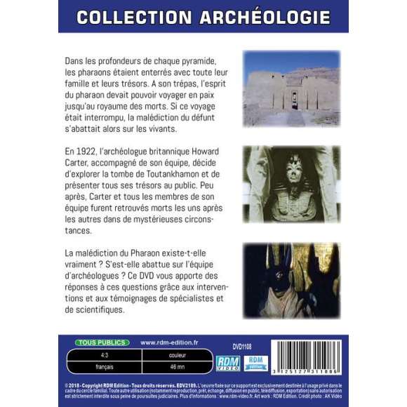 DVD - Film de  en DVD Collection archéologie - La malédiction du pharaon