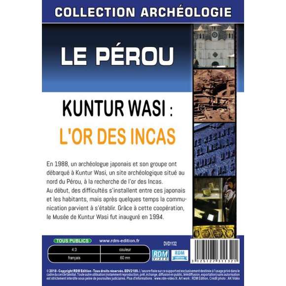DVD - Film de  en DVD Collection archéologie - Le Pérou - Kuntur Wasi : L'or des Incas