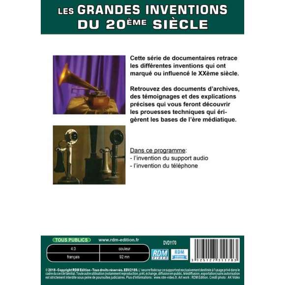 DVD - Film de  en DVD Grandes Inventions (Les) - Volume 3 - L'invention du support audio - l'invention du téléphone