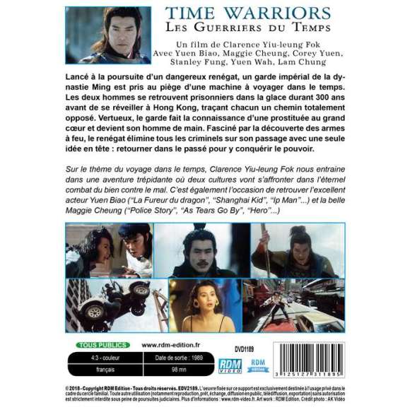 DVD - Film de Clarence Fok en DVD Time Warriors - Les Guerriers du Temps