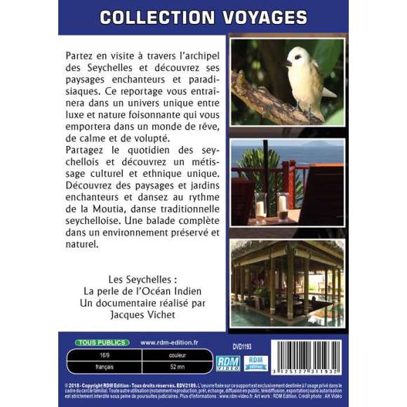 DVD - Film de Jacques Vichet en DVD Collection voyages - Balades aux Seychelles